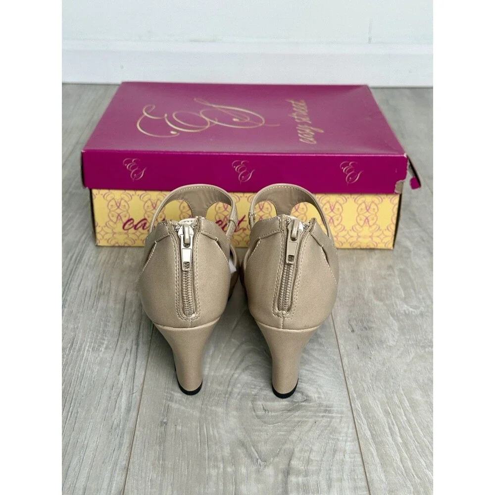 Easy Street Womens Flash Pumps in Nude Pearlized Size 7M - 193073875948